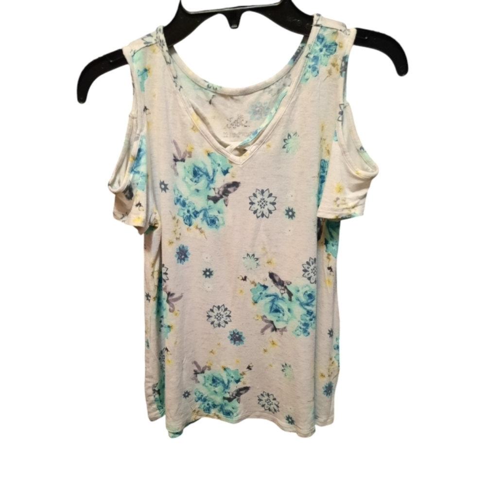Justice Girls Cold Shoulder V-Neck Tee Size 12